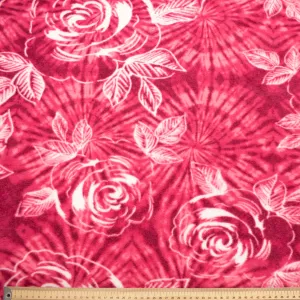 Pink Tie Dye Roses Printed Polar Fleece Design 169