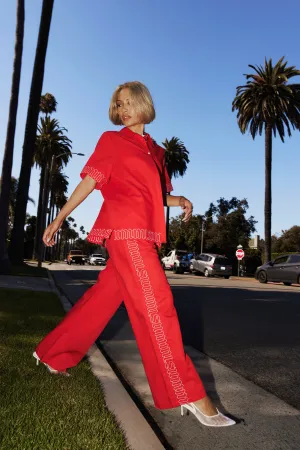 Sig Linen Pant - Scarlet Summi